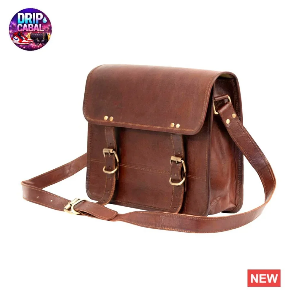 Genuine Leather Messenger Bag Vintage Satchel Crossbody Unisex